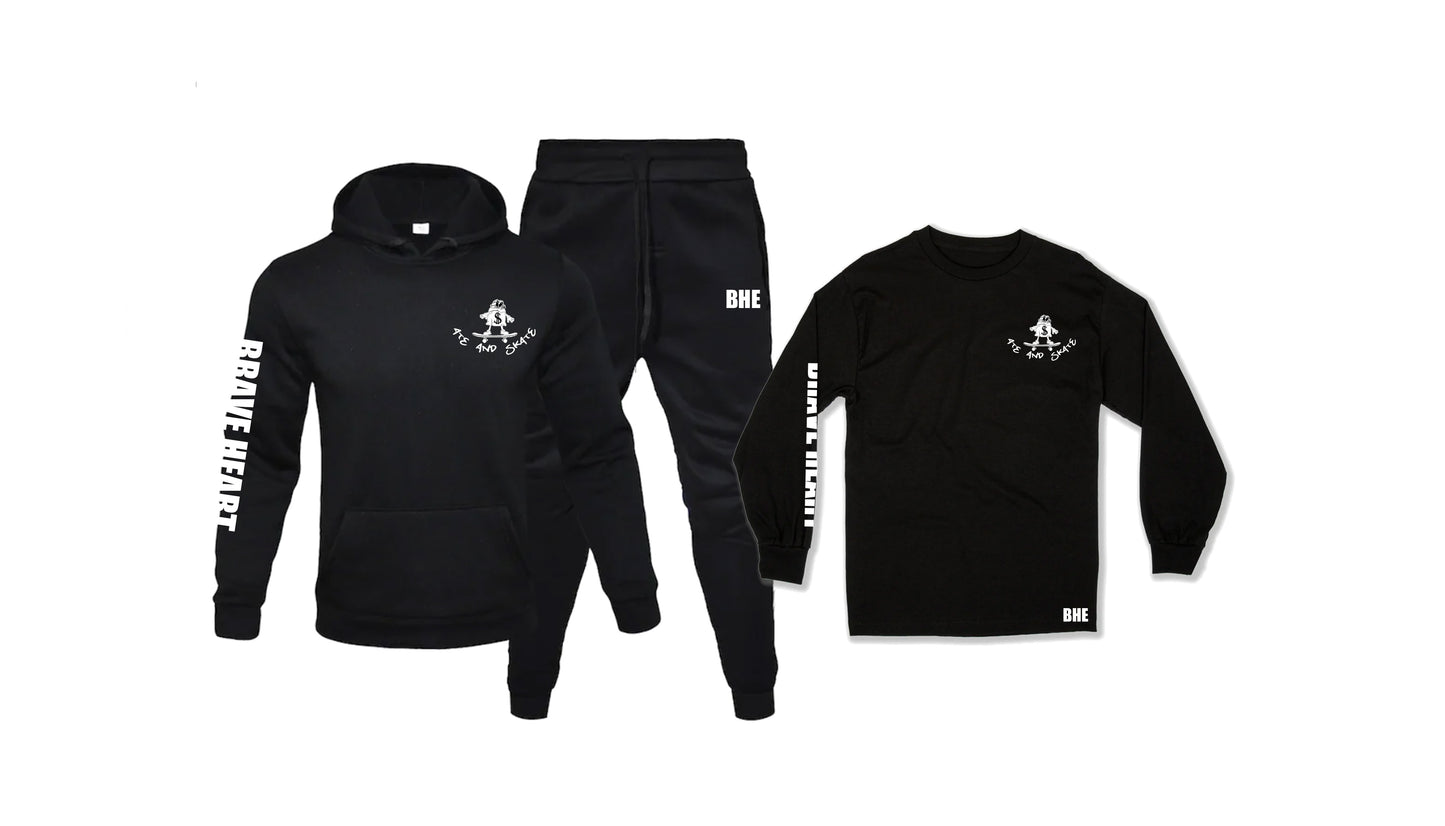 PULL OVER HOODIES SET W/ LONG SLEEVE T SHIRT